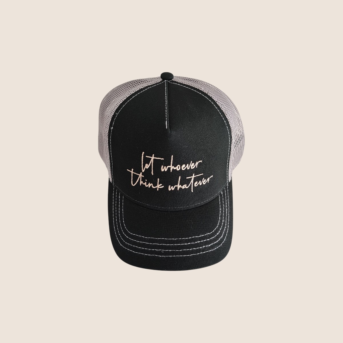 John Authentics Καπέλο με κέντημα Black/Grey - Image 4